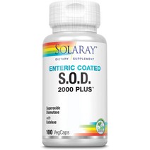 Solaray SOD 2000 Plus 400mg Superoxide Dismutase Catalase 항산화 공정 지원 장용 코팅 100ct
