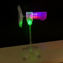 발전기대여 중고발전기 아파트태양광설치 LED 장식 경고등 미니 풍력 터빈 대체 에너지 발생기 교육 도구, 01 Red-Green