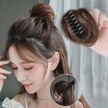 볼륨 가발 집게핀 여자 똥머리 당고머리 만두머리 올림머리 부분가발 집게핀 가발집게핀 가발핀 부분가발집게, 02.곱슬머리-블랙