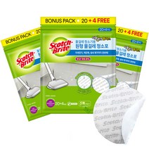 3M 물걸레 청소기용 더블액션 청소포 150mm 24매 3개, 상세페이지 참조