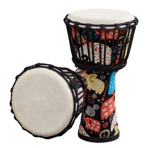 ammoon 다채로운 예술 패턴 타악기 악기와 8 인치 휴대용 아프리카 드럼 젬베 핸드, 다색