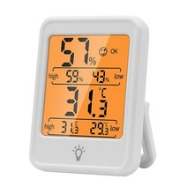 디지털 온습도계 실내 온도 습도계 시계센서 디지털 Digital Electronic Thermo-hygrometer Temperature Humidity Meter, 01 White