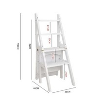 사다리 가정용 작업용 우마노인 Escalera Plegable 접는 실내 Tangga Lipat 나무 의자 사다리 Stepladder, 12 Number 12