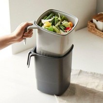 한샘 밀폐가 잘되는 음식물 쓰레기통 4L 그레이