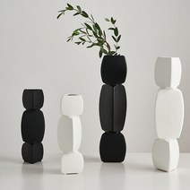 [당일출고] 감성 인테리어 무광 세라믹 화병 조화 꽃병 꽃꽂이 도자기 오브제 인테리어소품, 대/블랙