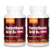 자로우 재로우 포뮬러스 판토텐산 판토테닉 애시드 B5 500mg 100캡슐 칼슘 2개, 100개