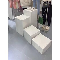 상품 샘플 디스플레이 단상 화이트 사각 선반 촬영 매장 디피용, 50큐브 높이30