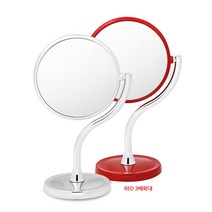 GANAHOME (국내생산) 3배 확대거울 확대경 거울 생신선물 추석선물 탁상거울 스탠드, 레드
