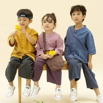 다흰3092 아동 7부 상하세트 30수 순면 활동복 생활한복