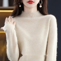 여성 심플 캐시미어 무지 니트 100순수 캐시미어 양모