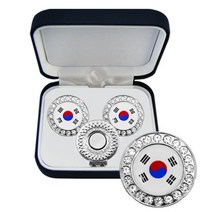자코비안 순금 볼마커 세트 독수리(이글) 볼마크 골프티, 03.태극기보석 볼마커세트
