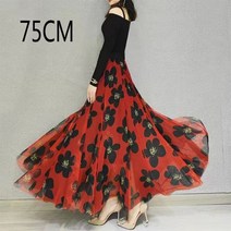 플라워 밴딩 여자 주름 롱 꽃무늬 스커트 패션 레이스 공주 페어리 3 레이어 75/85/95cm 플로랄 Tulle Bouffant Puffy 긴 Tutu