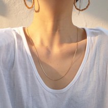 18k 골드 도금 스네이크 뱀줄 실버 롱 목걸이