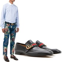 [구찌] [명품] GG 웹 디테일 가죽 로퍼 블랙 428609 D3VN0 1060 4286