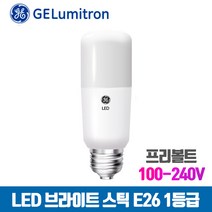 GE LED브라이트 스틱 전구 4.5W 9W 11W 14W E26 1등급, 전구색(노란빛)