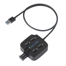 DFMEI USB 2.0 4 포트 허브 4 포트 컬렉션 스레드 허브 USB 허브 4- 포트 브래킷 브래킷 휴대폰 브래킷, 검은 색