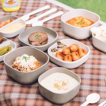 네스틱 캠핑 식기세트 혼밥 식기세트 5P 메쉬파우치 구성, 스톤그레이