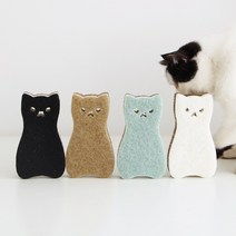 4SET 고양이 수세미 귀여운 주방용품 설거지 청소 다용도 스펀지 세트 생활용 잡화, 4P SET