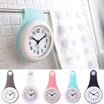 GOGOS 욕실 시계 무소음 방수 화장실 시계 주방 시계, 그레이