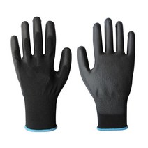 절연장갑 작업용 방한 장갑 작업 안전 장갑 나일론 니트 PU 코팅 장갑 1 쌍 빌더 드라이버 정원사 수리용, 02 Black_01 S