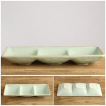 이천도자기 발수청자 도자기 삼구찬기 반찬 접시 그릇, 선택1:본상품선택