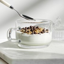 글라스락 강화 내열유리 시리얼컵 수프&디저트 머그 전자레인지 사용 가능, 01_클리어