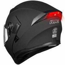 ILM 오토바이 듀얼 바이저 플립 업 모듈러 풀 페이스 헬멧 DOT 6가지 색상 L 매트 블랙 USA 미국, Medium, MATTE BLACK - LED
