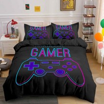 GAMEPAD COMFORTER COVER R 침구 세트 청소년 용 비디오 DUVET KIDS BOYS 현대 컨트롤러 BEDSPREAD, H729|UK Single 135x200cm