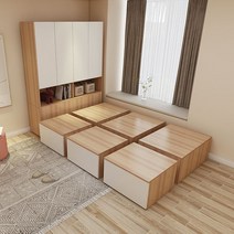 서랍형미니싱글침대 서랍형 모듈 수납 원룸침대 DIY, 60x30x40cm 플랩박스 조립박스베드