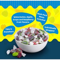 미국직구 Jolly Rancher 슈가 프리 하드 캔디 개별 포장 3.6온스 봉지 설탕 벌크 캔디 없음 열대 맛 수박 포도 라즈베리 애플 노쉬 팩 민트(3팩) 포함, 상세참조, 수량