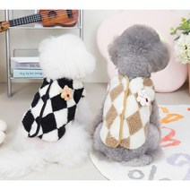 강아지 옷 가디건 조끼 후리스 프렌치불독옷 떡볶이코트 실내복 겨울, 브라운