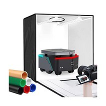 YOTTO 포토 박스 16인치/40cm 사진 스튜디오 라이트 휴대용 촬영 텐트 LED 조명 포함 조도 조절 가능한 테이블 탑 텐트 주얼리 음식 가방 신발용 6가지 색상 배경이 있는