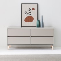 공간철학 찰스 2단 티브다이 TV다이 서랍장 원룸 슬림 낮은 거실장 1200, 연그레이