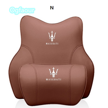 마세라티 기블리 콰트로포르테 르반테 르반떼 전용 등 헤드 목 쿠션 헤드레스트 삼지창 로고 차량용 등 목 허리 베게 방석 장거리 운전 새 차 선물 가족 아이 부모님 연인, N