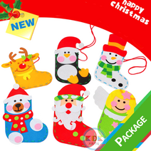 키득키득 DIY 644 PACKAGE만들기 크리스마스 펠트양말가방A