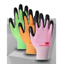 3M 슈퍼그립 200 작업용 안전장갑 코팅장갑 여성 농사장갑 3개, 색상, 그린 S