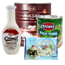 팥빙수 재료 대용량C 세트 빙수팥/후루츠/빙수떡/연유, 9세트