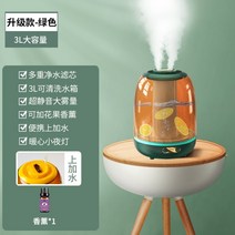 무중력 가습기 거실용 감성 빗소리 물방울 세척쉬운 통세척 어메이징 가습기, 그린/3L/에센셜 오일x1