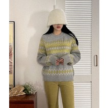트리 노르딕 눈꽃 도톰 윈터 래글런 니트