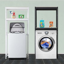 세탁기위선반 드럼세탁기선반 2단 1000 x 800 x 1500, 블랙, 9mm 양면코팅