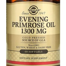 Solgar 달맞이꽃 오일 여성 오메가3 1300mg 소프트젤 60정 필수영양소, 1개