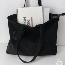 담찌마켓 빅사이즈 골덴 쿄듀로이 에코백 남녀공용 대학생 캠퍼스 노트북 보부상가방 파우치키링 숄더백 DZ318