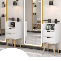 미용실 헤어샵 거울옆 미용도구 수납장 캐비닛 협탁, 3펌프 웜 플래티넘 선반 81x33x30cm