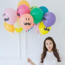 장식용 헬륨풍선 제작 콧수염믹스 15p 헬륨풍선제작