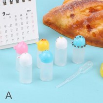 사각 양념통 세트 대용량 조미료 미니 귀여운 패턴 소스 상자 스퀴즈 병 만화 토마토 꿀 용기 도시락 액세서리, 6pc