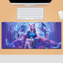 KDA 리그 오브 레전드 마우스 장패드 게임 주변 마우스패드 라지 사이즈 내오염성 견디다 창의 기념 선물, 1000*500*5mm, 패턴-32