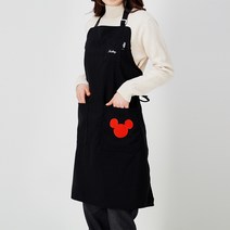 에스앤씨(SNC) 디즈니_성인 기본 앞치마[미키], 블랙, 1개