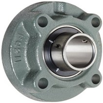 NTN UCFC211D1 Light Duty Piloted Flange Bearing 4 Bolts Setscrew Lock Regreasable Contact and Fl, 1, 9780lbf Dynamic Load Capacity