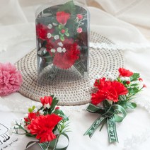 3송이카네이션코사지(케이스), 색상:핑크