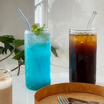 1+1 로웰일자원형 아메리카노 대용량 아이스잔 내열유리컵 430ml